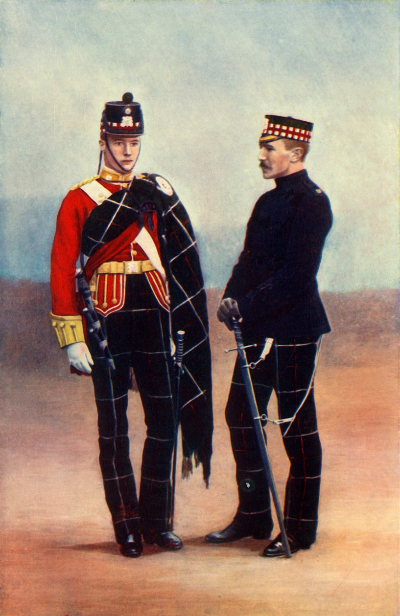 高地轻步兵的军官》，1901年。 作者 格里高利公司
