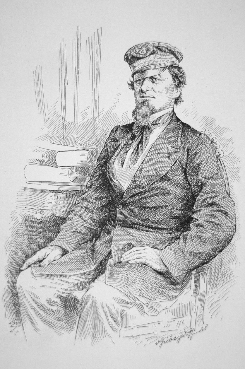 J.N. Maffitt船长（1819-1886），"佛罗里达 "号的指挥官（雕刻）。 作者 格里巴耶多夫（后）