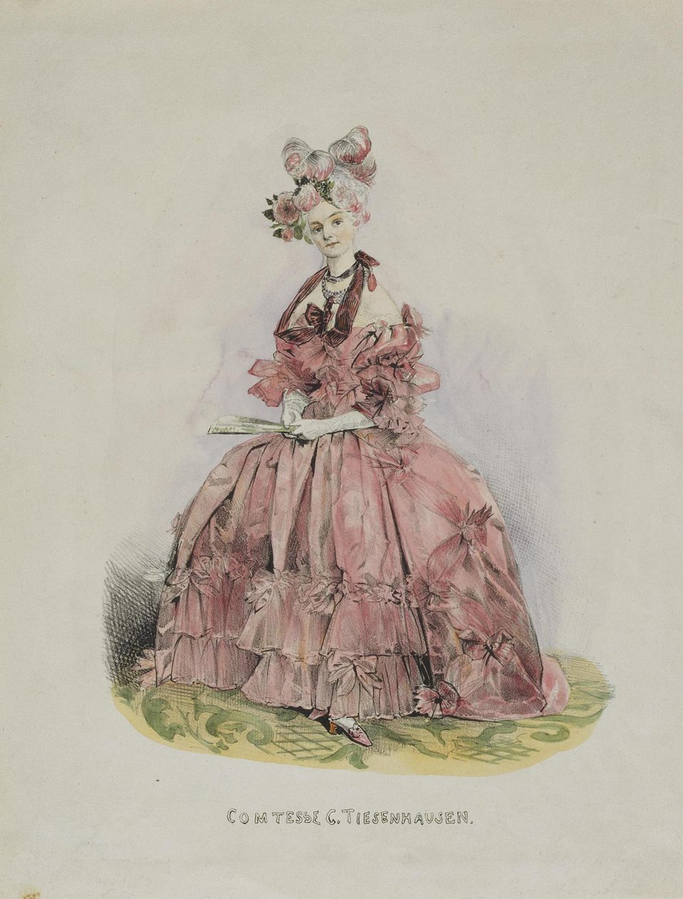 Countess Dolly de Ficquelmont的肖像1804-1863年，1831-1840年 作者 格里戈里·格里戈列维奇·加加林