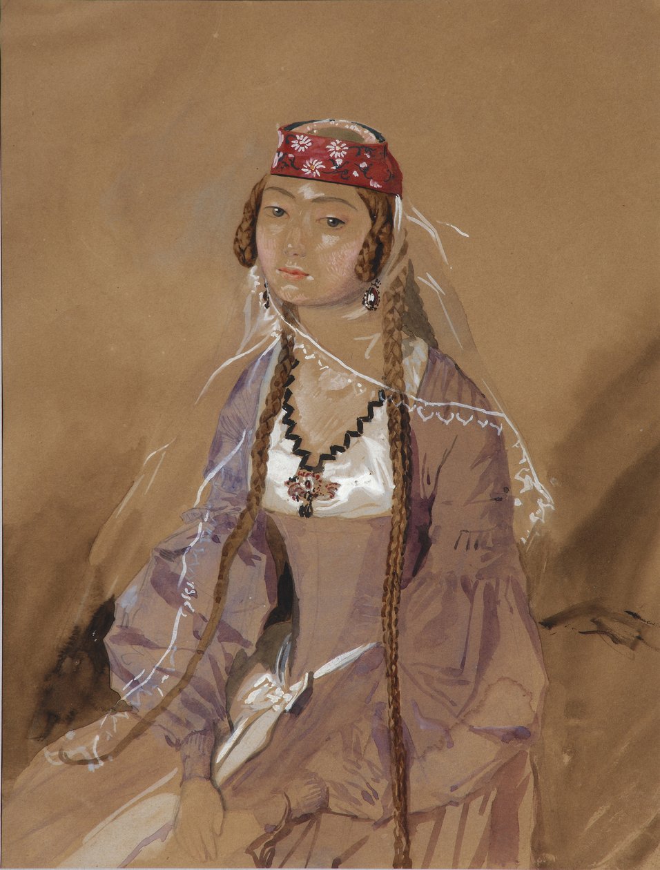 埃里斯塔维公主（1840-1842）伯爵夫人玛塔·索洛加什维利伯爵夫人的肖像 作者 格里戈里·格里戈列维奇·加加林