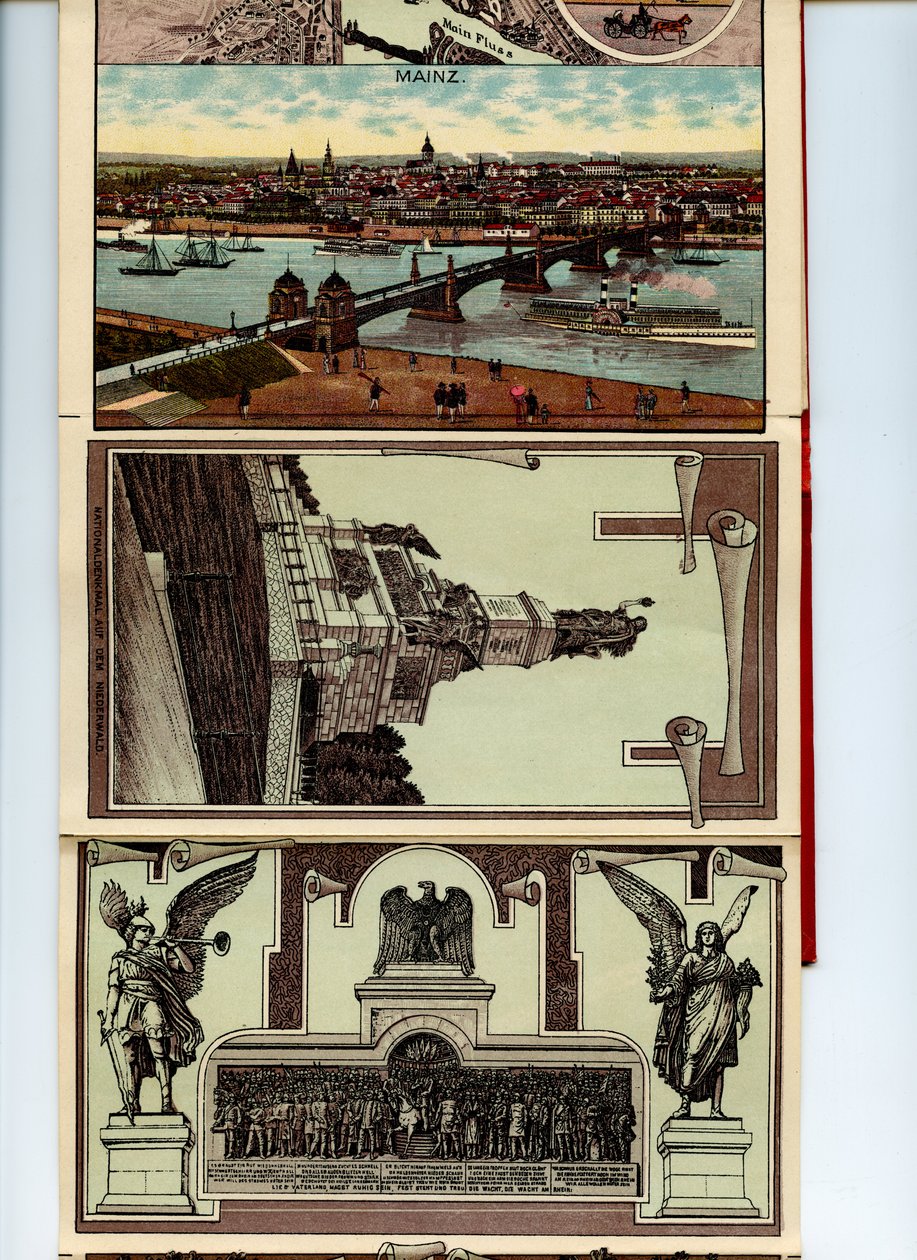 来自美因茨科隆的莱茵河最新全景图，（10） 作者 格罗斯S. Hofbuchbinderei和Albumfabrik Eisenach摄影。Lithogr。 v。威尔·舒尔茨