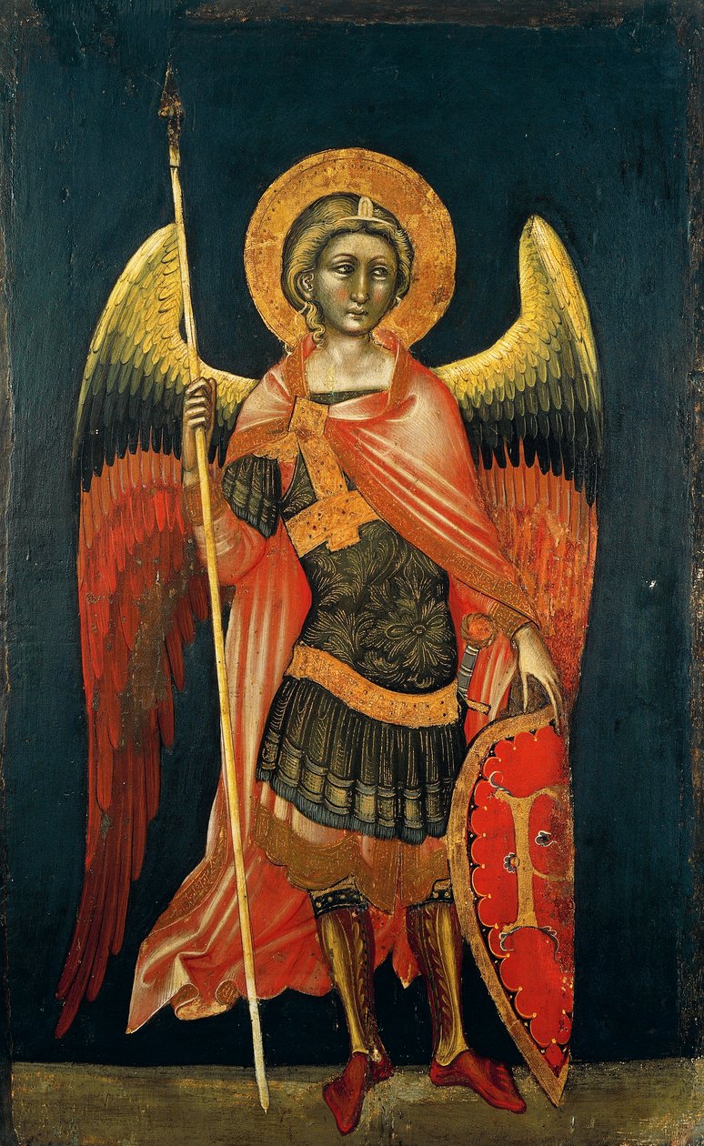 瓜里多（1338-1367或1370年）的天使，蛋彩画在面板上，约1354年 作者 Guariento di Arpo
