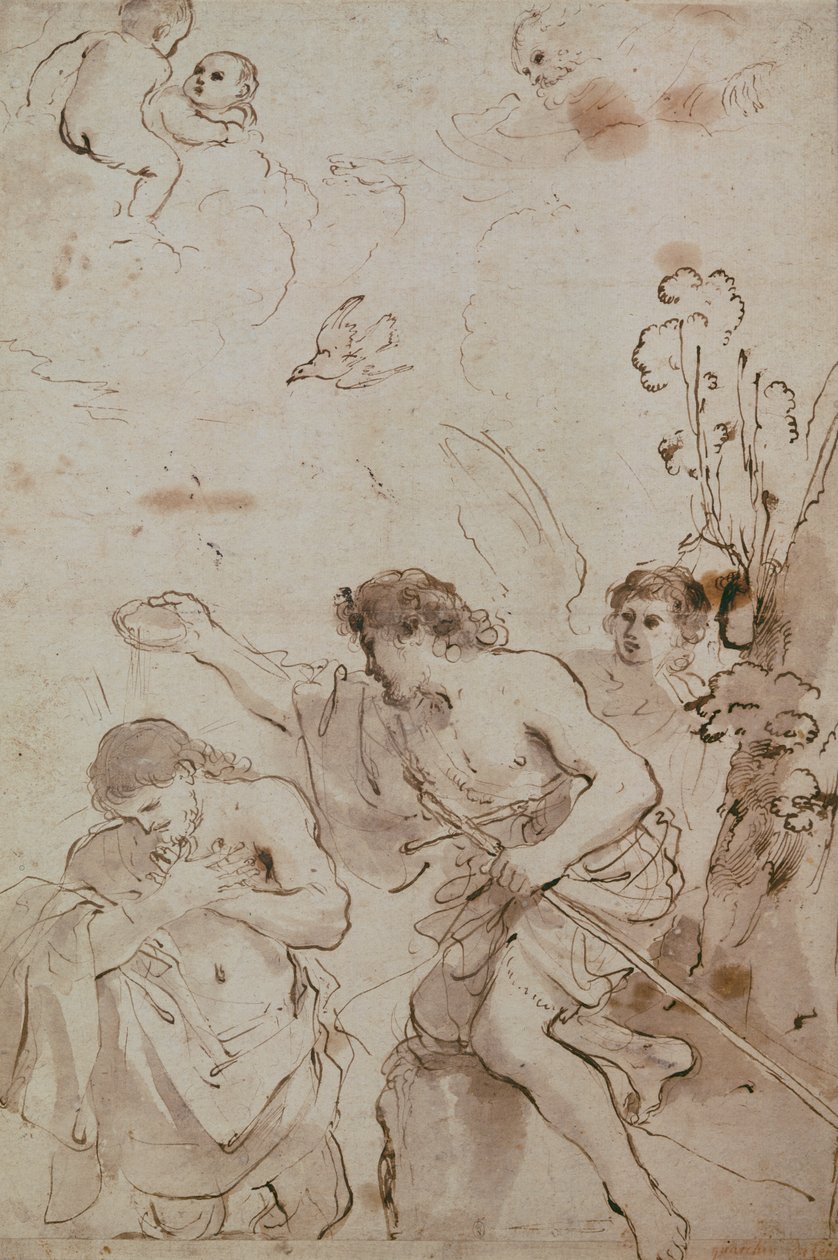 基督的洗礼 作者 乔瓦尼·弗朗切斯科·巴尔比里（Il Guercino）