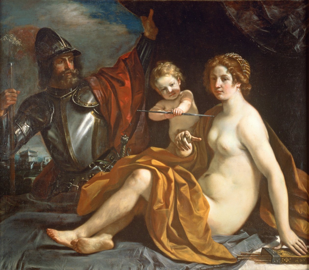 金星，火星和丘比特 作者 乔瓦尼·弗朗切斯科·巴尔比里（Il Guercino）