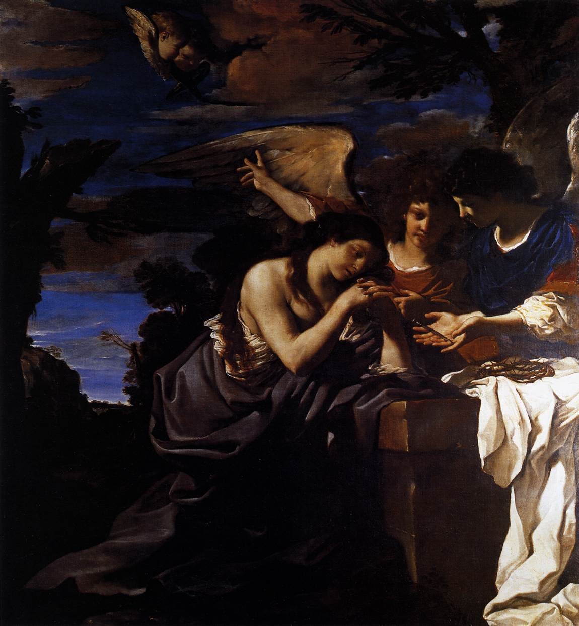 马格达伦和两位天使 作者 乔瓦尼·弗朗切斯科·巴尔比里（Il Guercino）