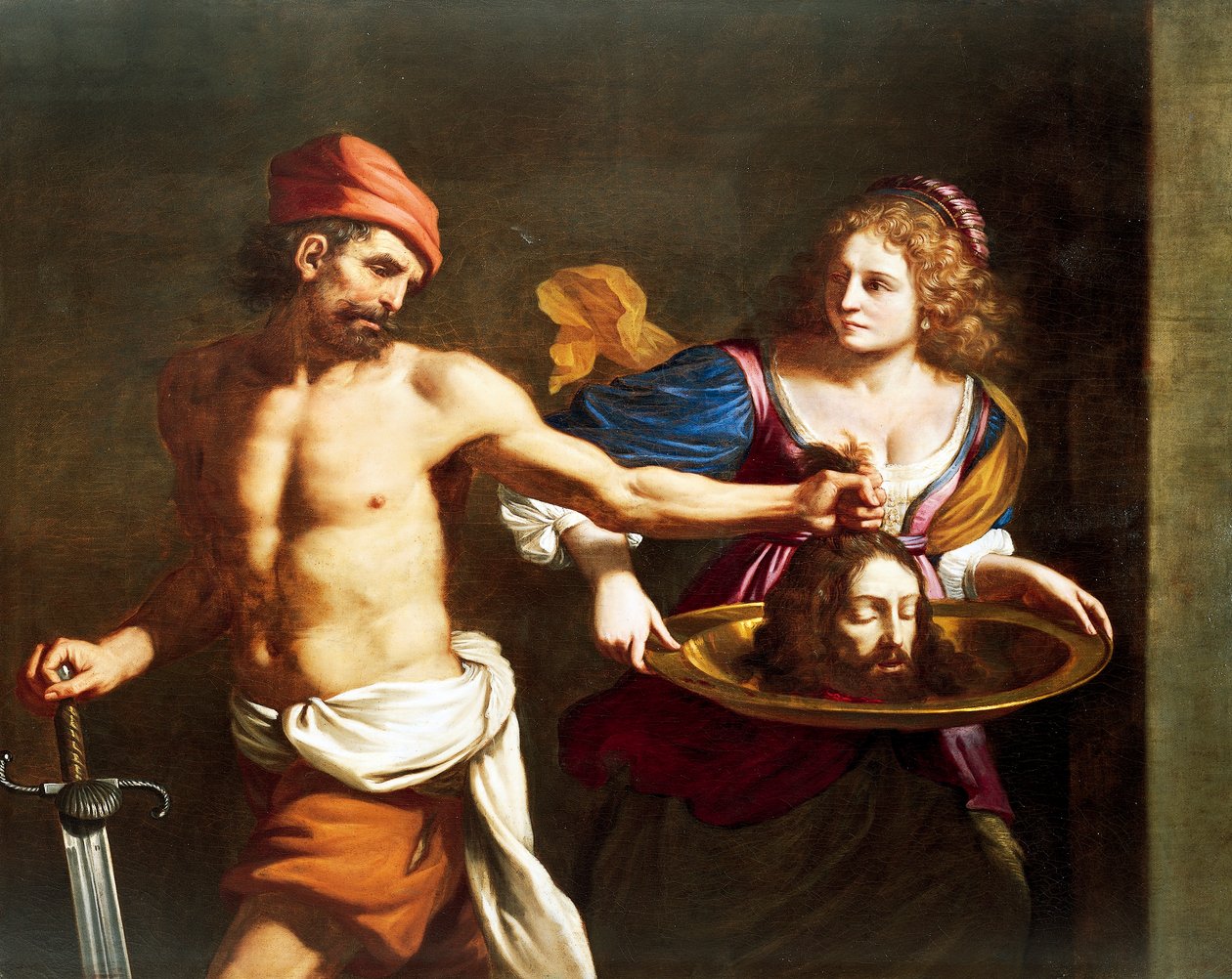 莎乐美接受施洗约翰的头像，乔瓦尼-弗朗切斯科-巴尔比耶里（Giovanni Francesco Barbieri，又名 Guercino，1591-1666 年）创作，布面油画 作者 格尔西诺 (1591-1666)