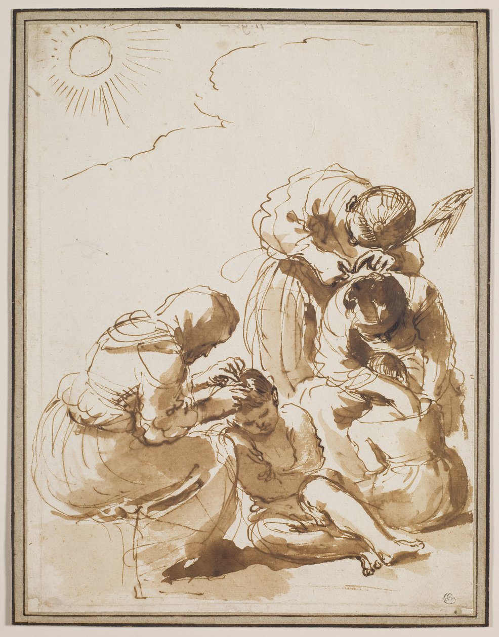 猎虱人，1620 年代早期（纸上水墨钢笔画） 作者 圭尔奇诺 (1591-1666)