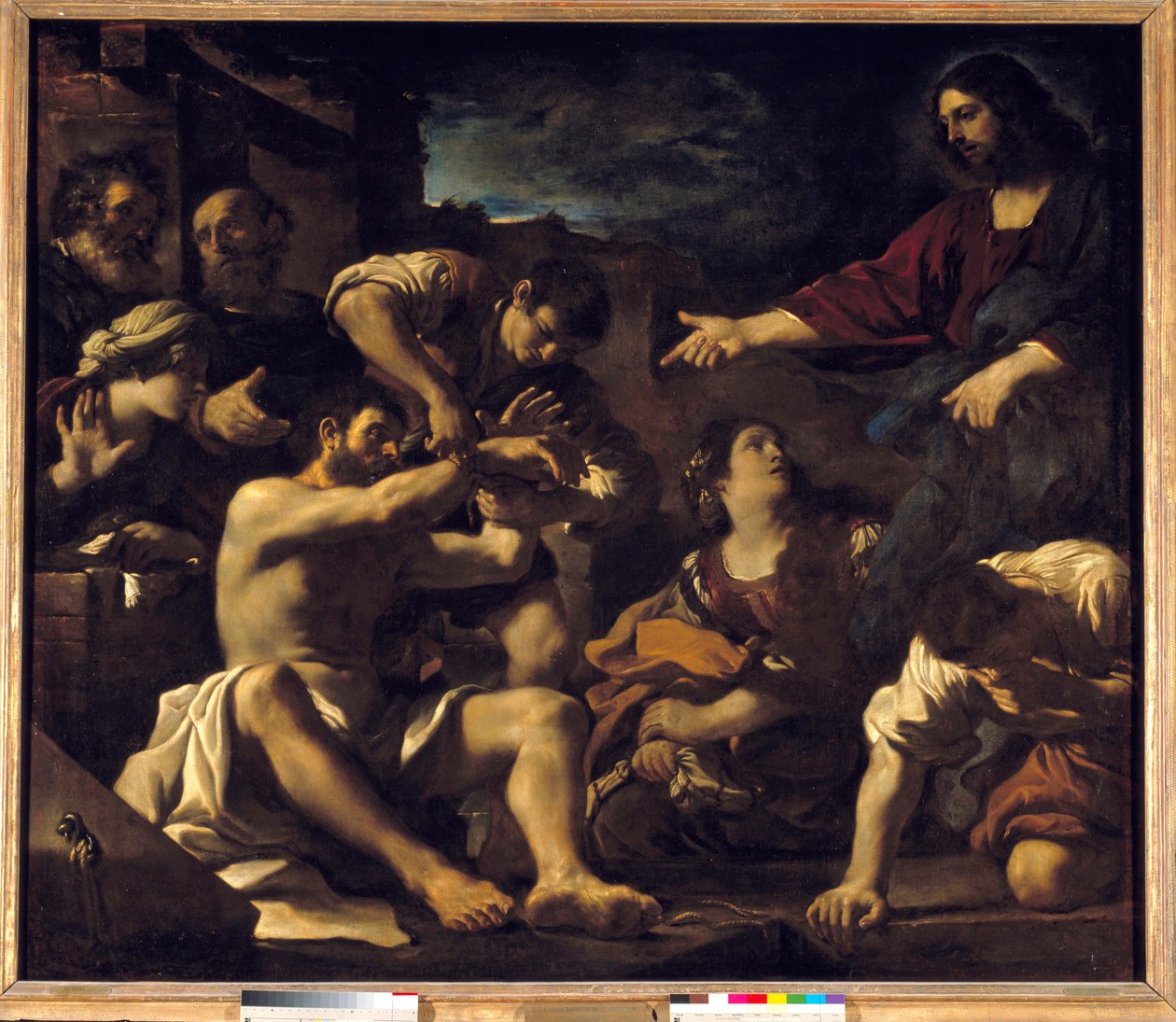 拉撒路的复活。 Giovanni Francesco Barbieri Guerchin dit Il Guercino (1591-1666) 的绘画。 1619 日 2.01x2.33 米 作者 格尔奇诺