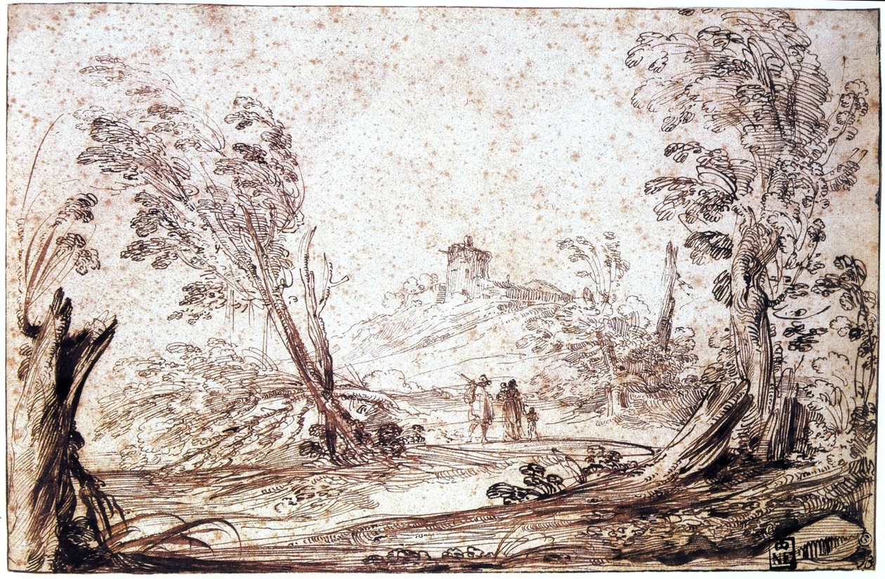风景，十七世纪 作者 格尔奇诺