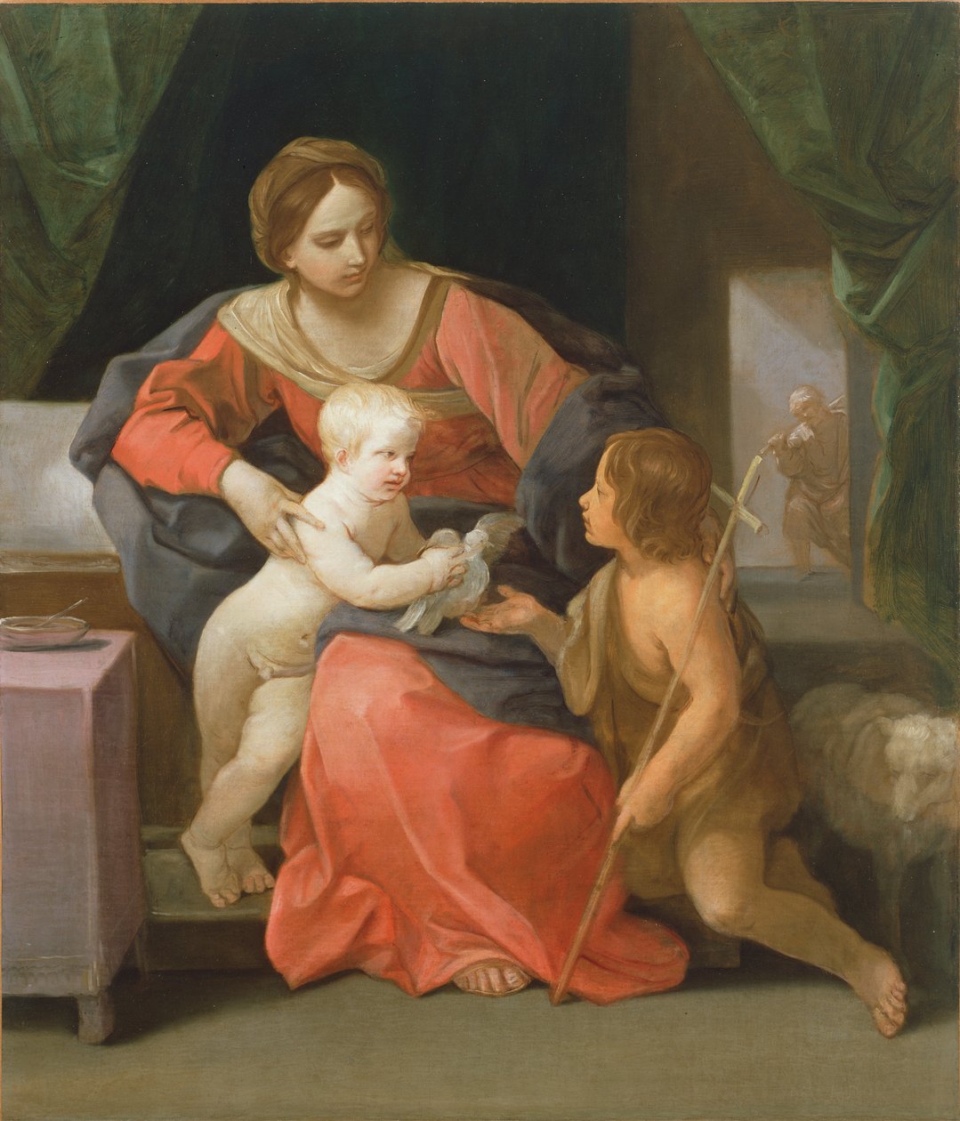麦当娜和儿童与施洗约翰圣约翰，1640-1642 作者 吉多·雷尼（Guido Reni）