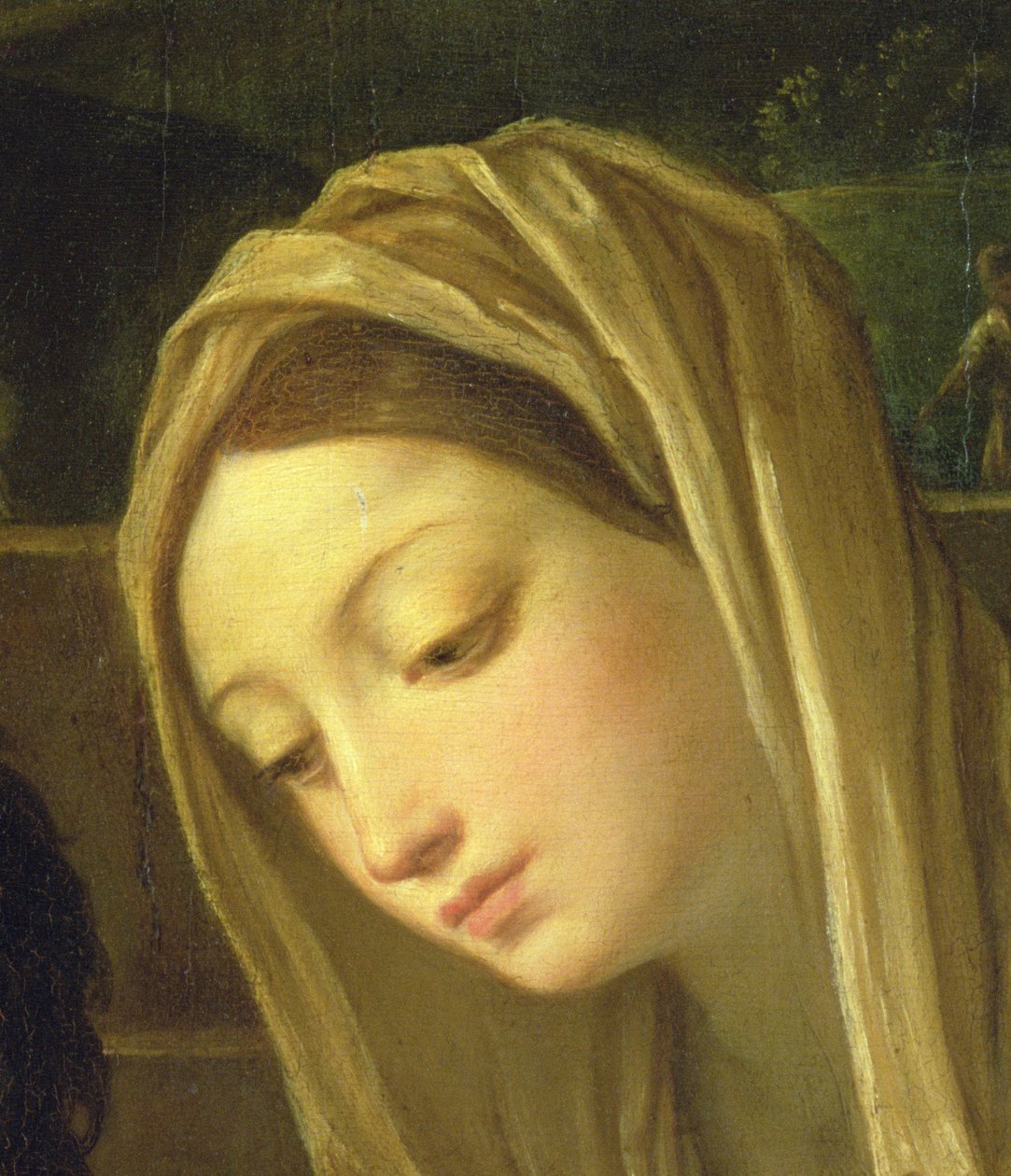 牧羊人的崇拜，圣母的细节，c.1640-42（细节35651） 作者 吉多·雷尼（Guido Reni）