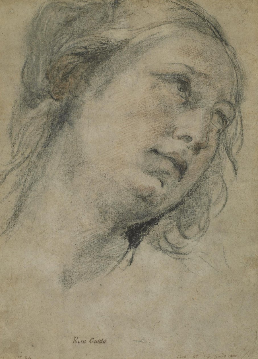向上看一个年轻女子的头 作者 吉多·雷尼（Guido Reni）