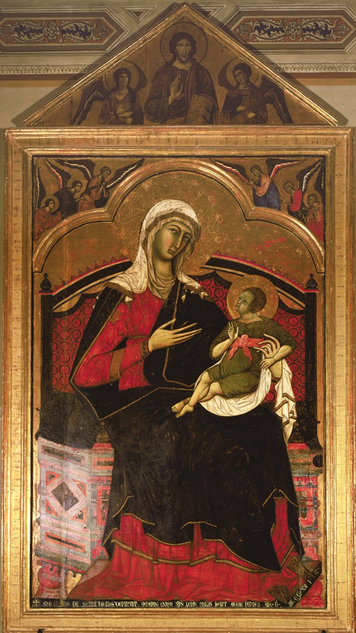 维尔京和儿童，c.1270s（木材上的蛋彩画） 作者 吉多·达·锡耶纳（Guido da Siena）