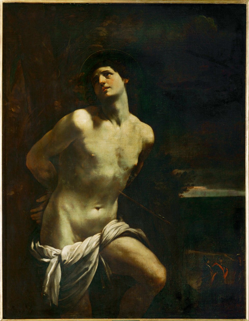Saint Sebastien martyre dans un paysage - Saint Sebastian in a landscape ... 作者 Guido (追随者) Reni
