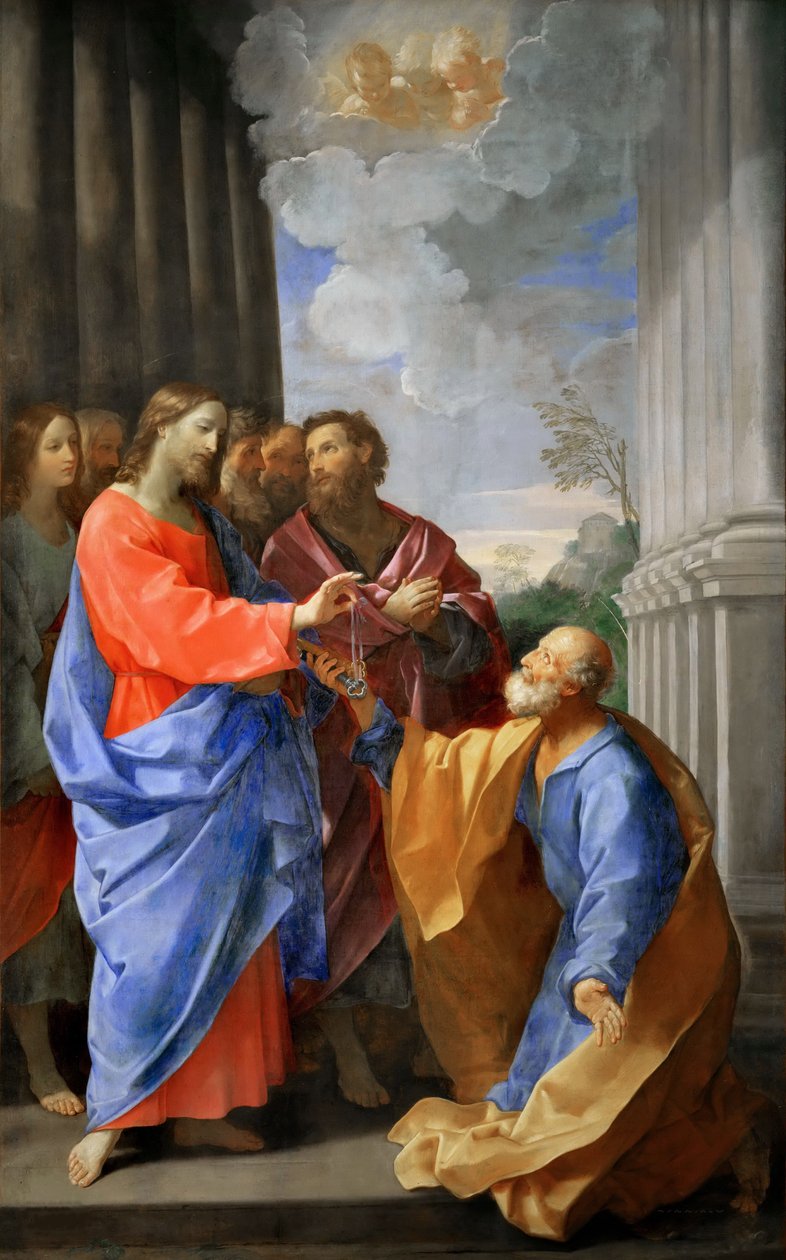 基督把钥匙交给圣伯多禄c。 1620。 作者 吉多·雷尼（Guido Reni）