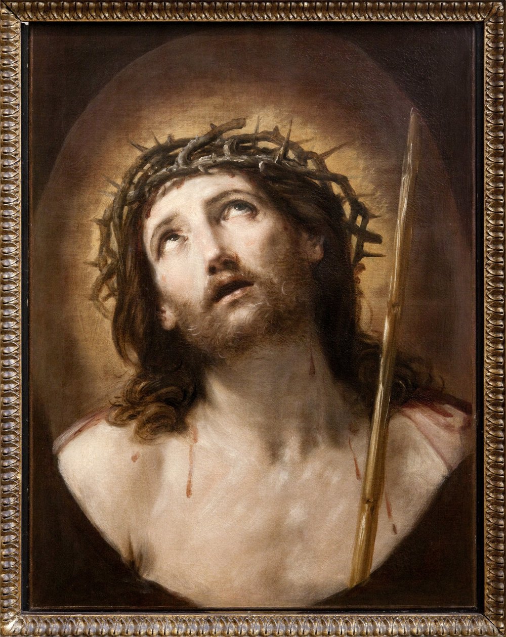 基督与芦苇》，又名《Ecce Homo》，约 1639-40 年（布面油画） 作者 吉多·雷尼（Guido Reni）