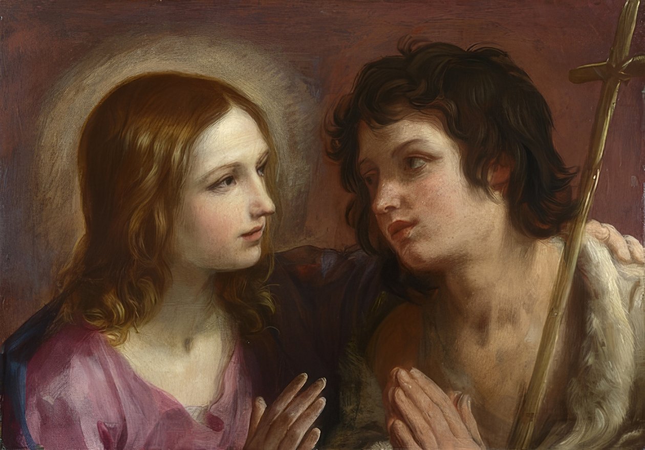 基督拥抱施洗约翰。约于1640年 作者 吉多·雷尼（Guido Reni）