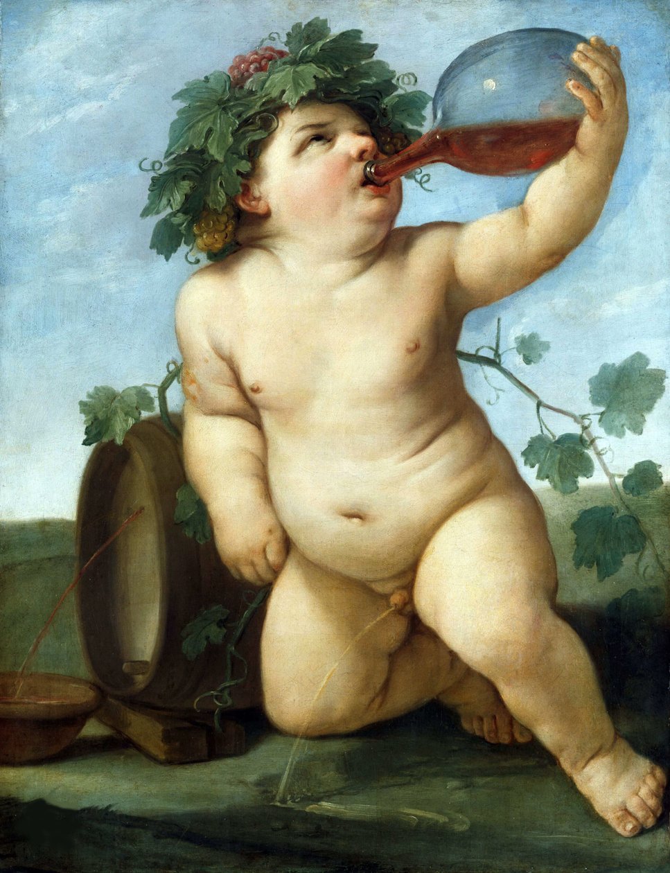 饮酒的巴克斯男孩，约1623年。 作者 吉多·雷尼（Guido Reni）