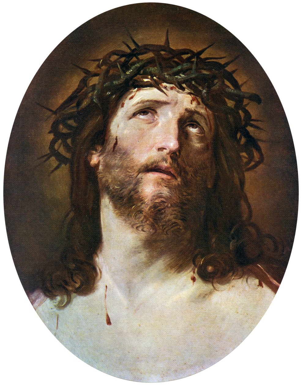 1912年，1622-1623年，以荆棘冠冕的基督头。 作者 吉多·雷尼（Guido Reni）