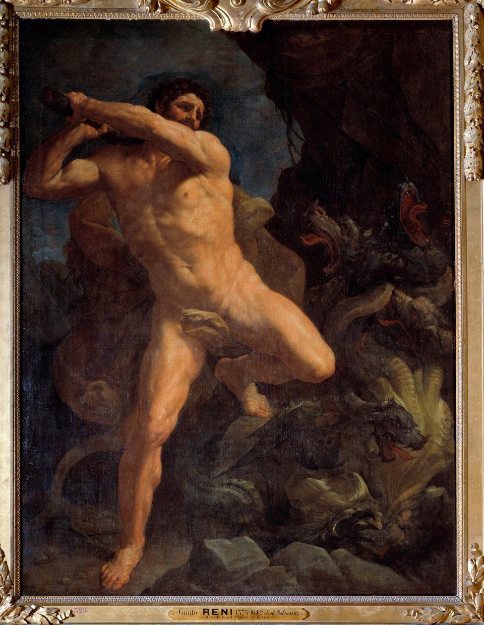 Hercules Terrassing the Hydra of Lerne 绘画 Guido Reni dit le Guide (1573-1642) 1617 Sun。 2,6x1,9 m 作者 吉多·雷尼（Guido Reni）