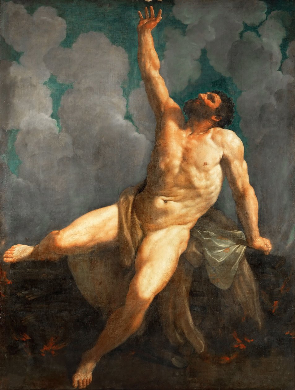 大力神在柴堆上，1620-1621年。 作者 吉多·雷尼（Guido Reni）
