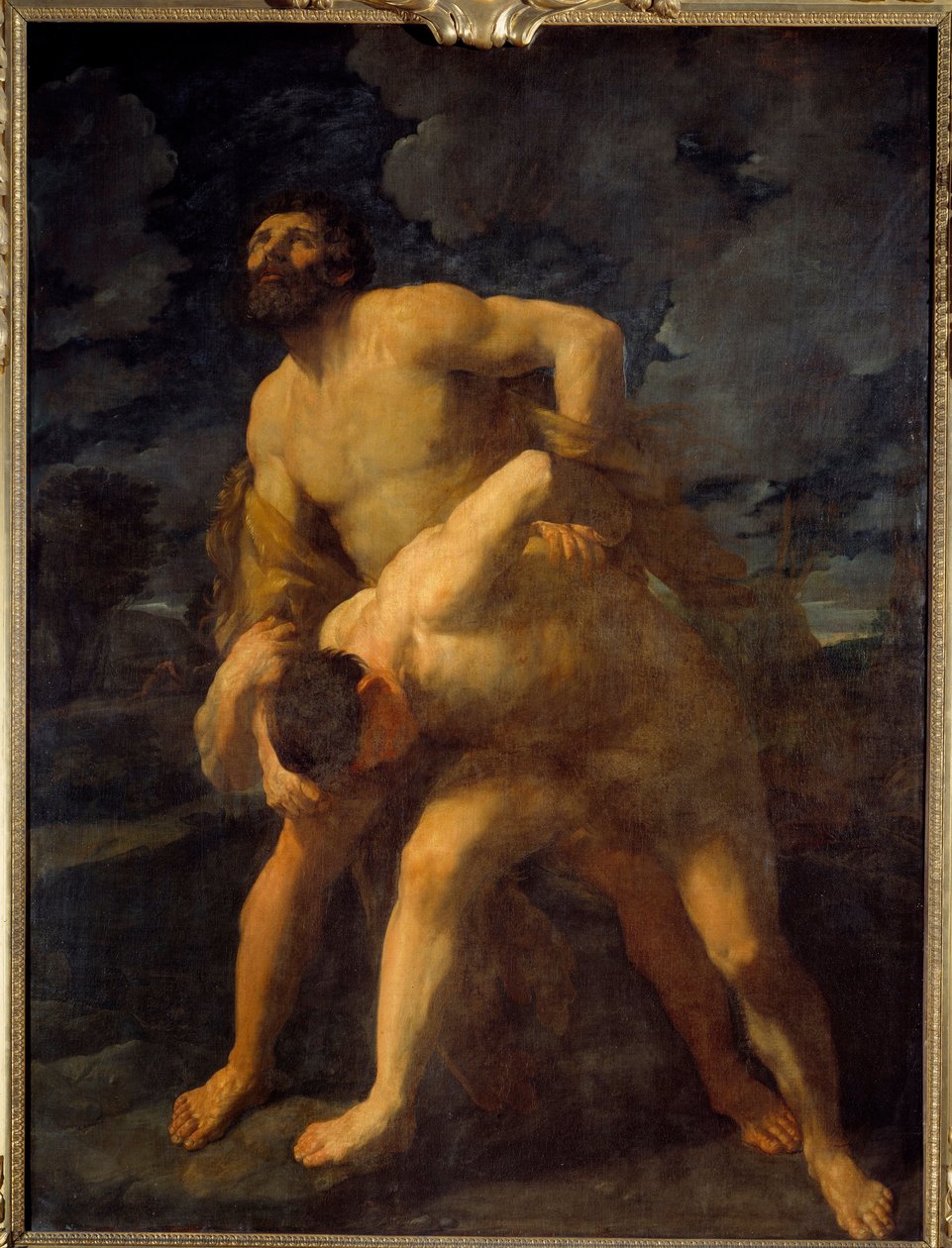 海格力斯与阿切卢斯的斗争 海格力斯在希腊河上甲板。Guido Reni dit le Guide (1575-1642)画的，1620年的太阳。2,61 X 1,92米 作者 吉多·雷尼（Guido Reni）
