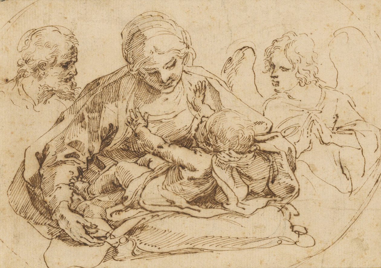 神圣家庭与天使 作者 吉多·雷尼（Guido Reni）