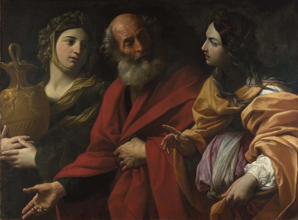 罗得和他的女儿们离开所多玛，c。 1615 作者 吉多·雷尼（Guido Reni）