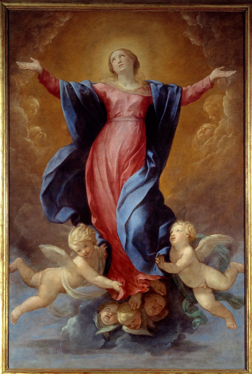 圭多·雷尼 (Guido Reni) 的处女画假设称为指南 (1575-1642) 1637 年太阳。 2,42x1,6 m 里昂，Musee des Beaux Arts 作者 吉多·雷尼（Guido Reni）