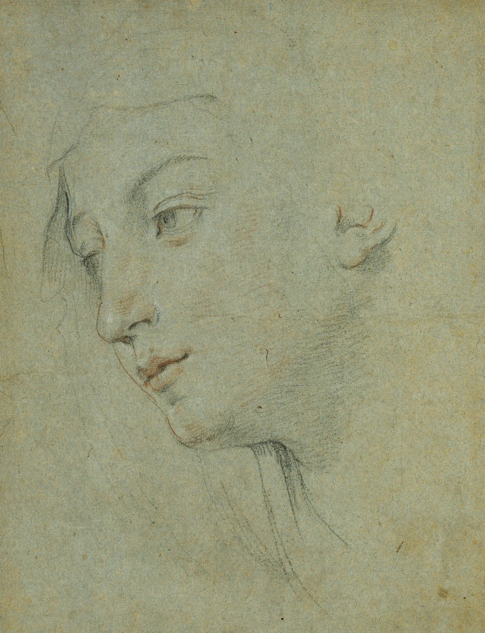一个女人的头向左向下看， 作者 吉多·雷尼（Guido Reni）
