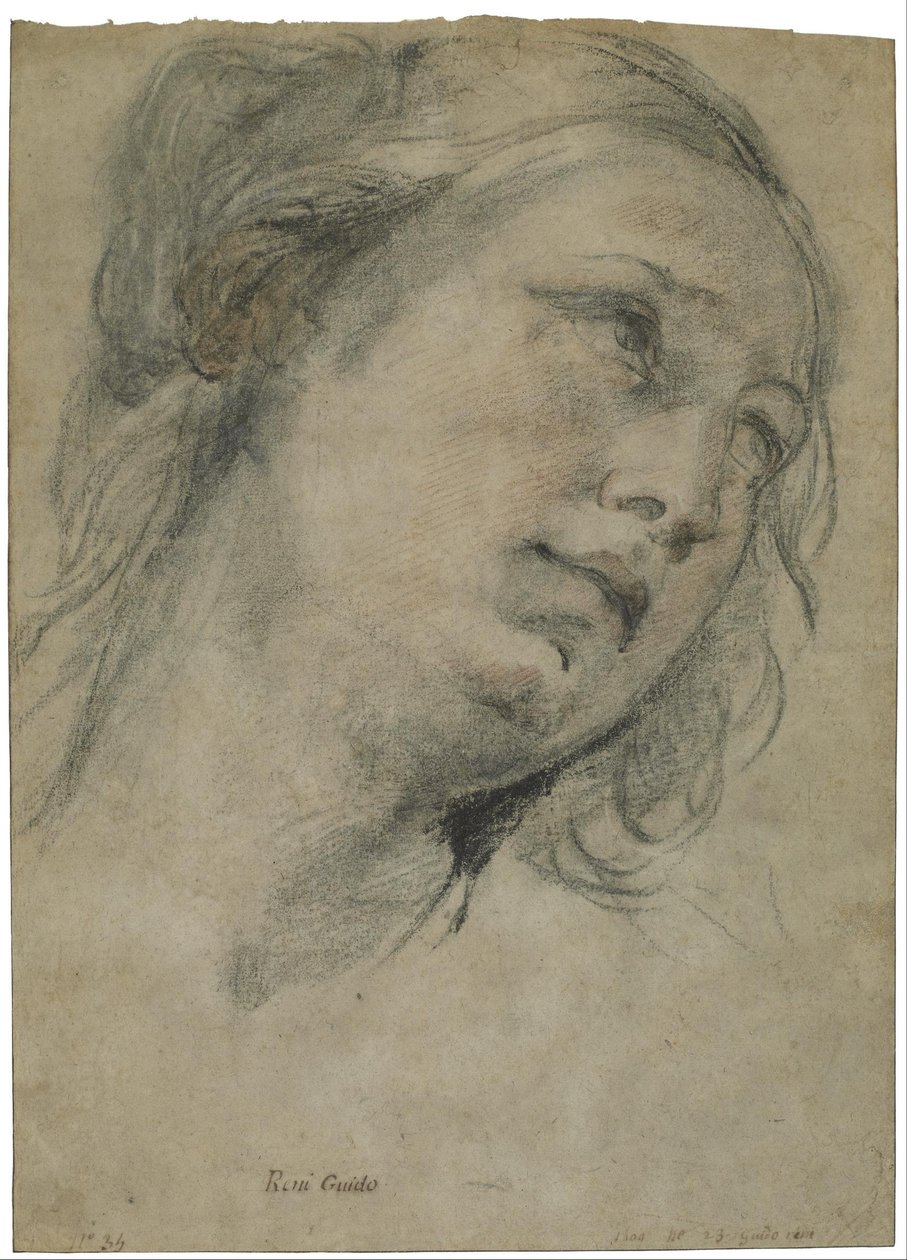 抬头仰望的年轻女子的头像 作者 吉多·雷尼（Guido Reni）