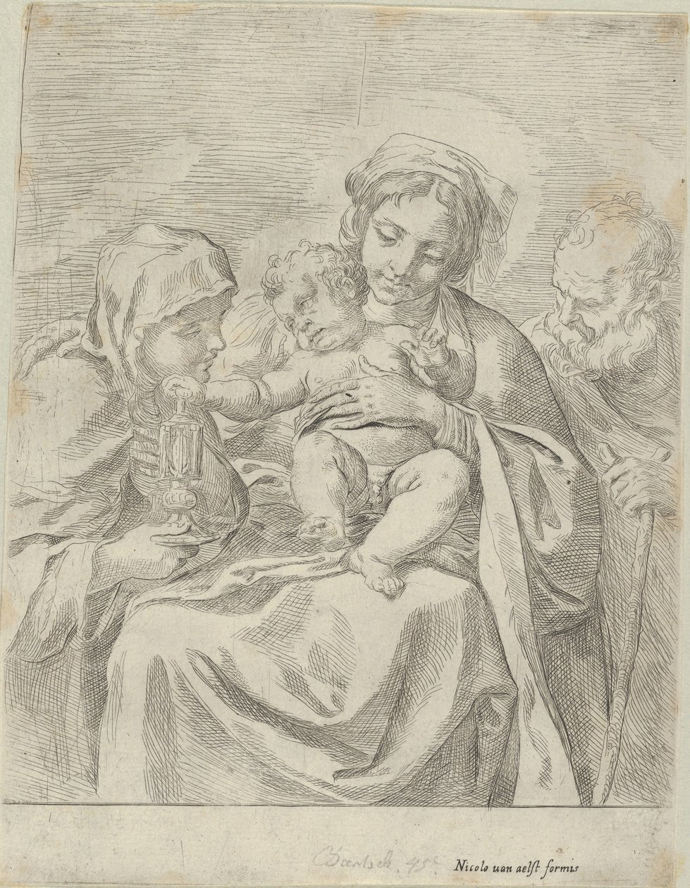 圣家族与圣克莱尔，1590-1600年。 作者 吉多·雷尼（Guido Reni）