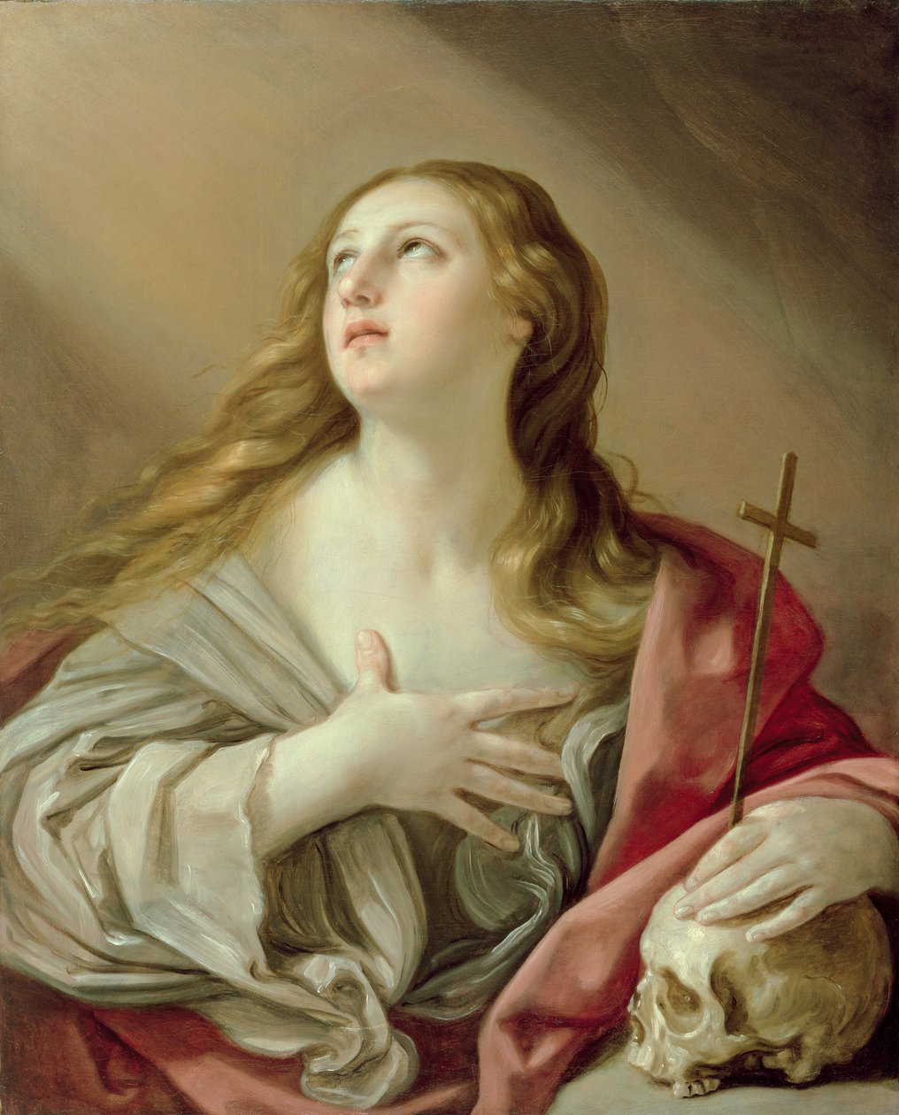 抹大拉的妓女，约1638年（布面油画） 作者 吉多·雷尼（Guido Reni）