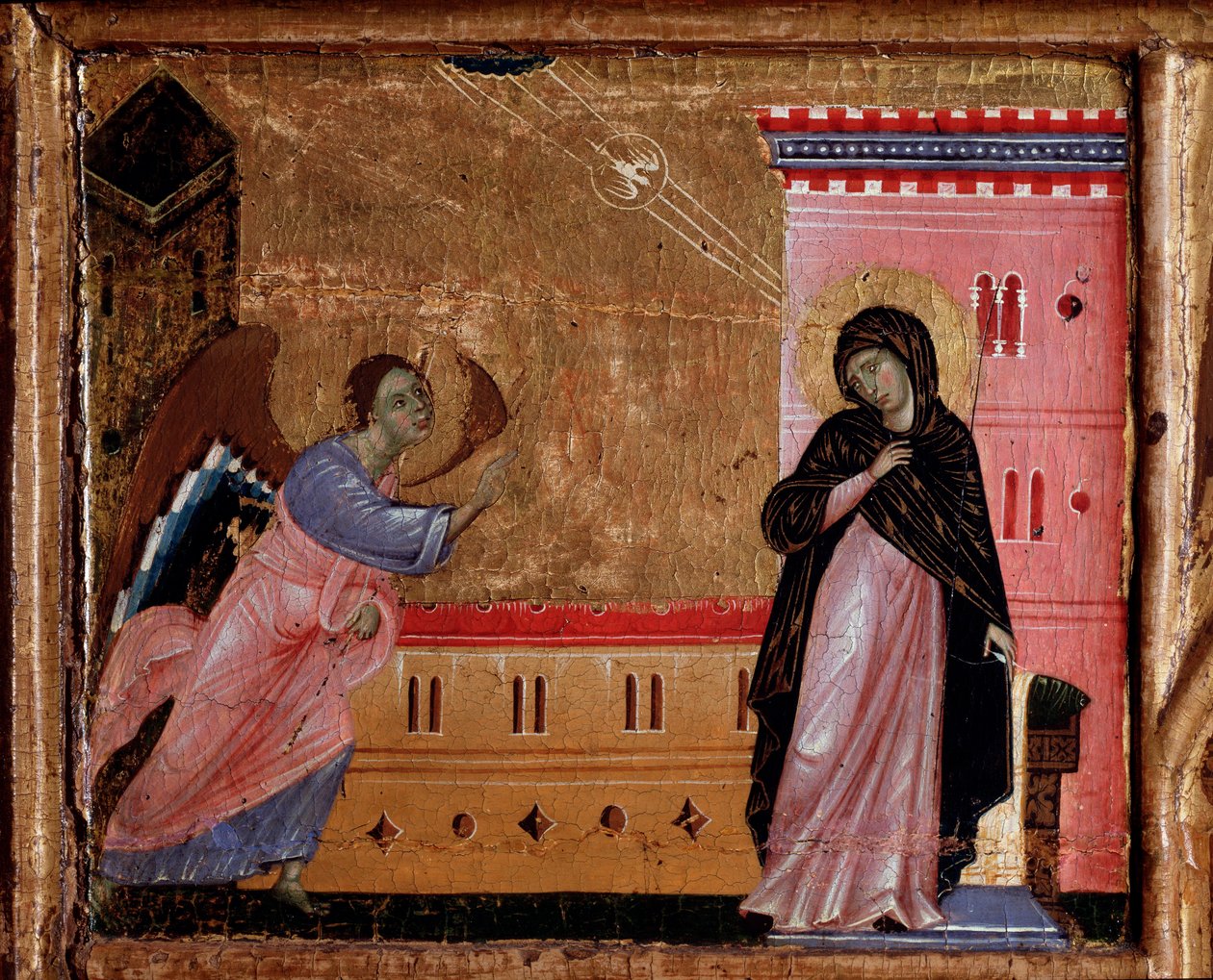 报喜。 predelle 的细节，c.1260-1280 作者 吉多·达·锡耶纳（Guido da Siena）