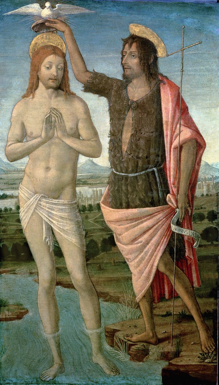 基督的洗礼，1486年（面板上的蛋彩画） 作者 吉多西奥·迪·乔万诺·科扎雷利