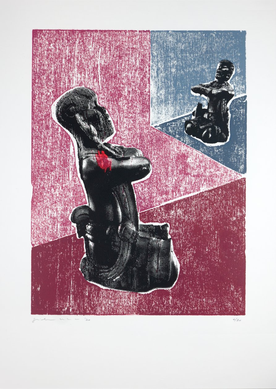 隐形房间 nº7，自大狂，2019（木刻和丝网版画） 作者 吉尔赫姆·庞特斯（Guilherme Pontes）