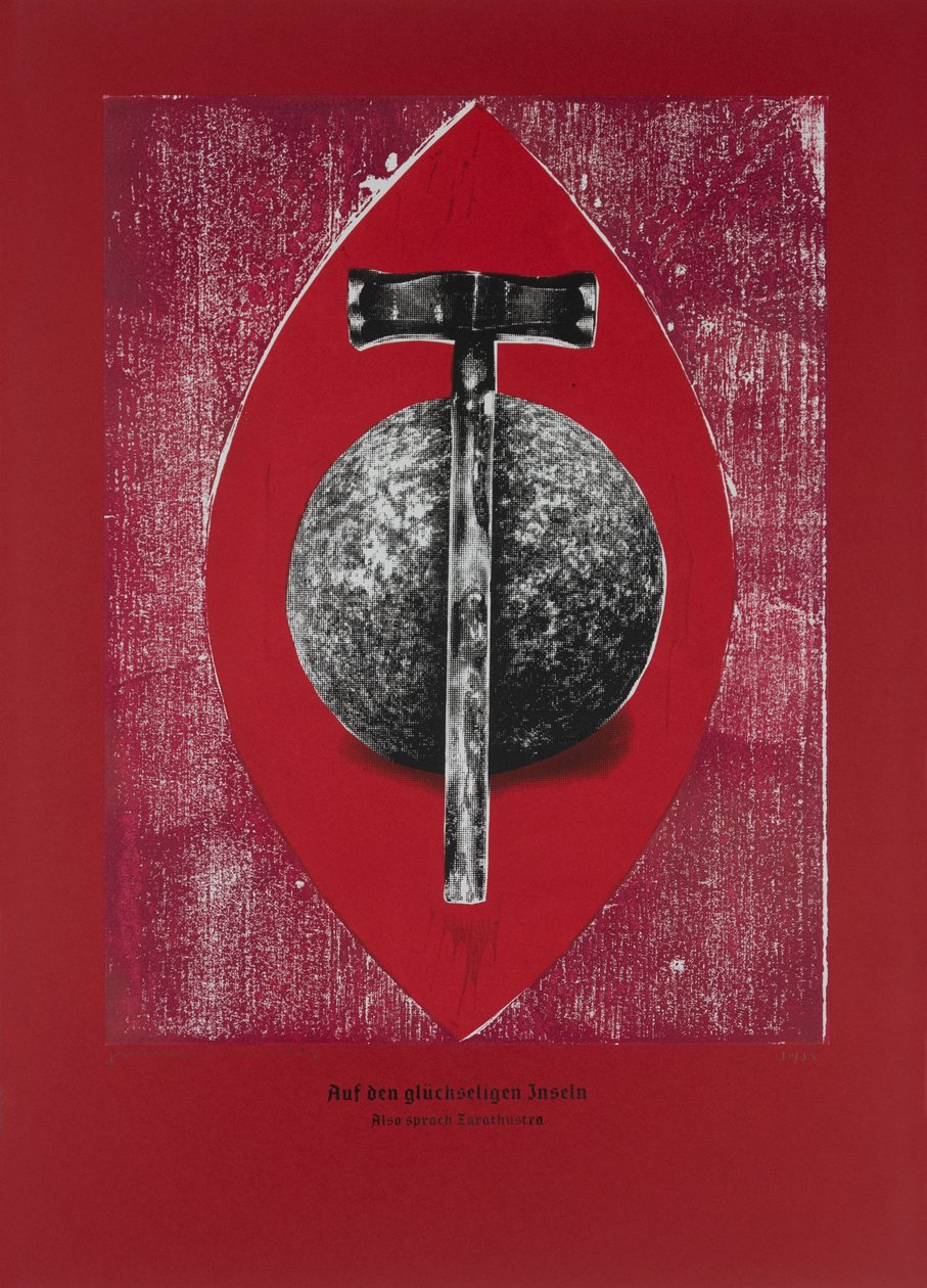 在有福之岛，查拉图斯特拉如是说，2024 年（木刻和丝网版画） 作者 吉尔赫姆·庞特斯（Guilherme Pontes）