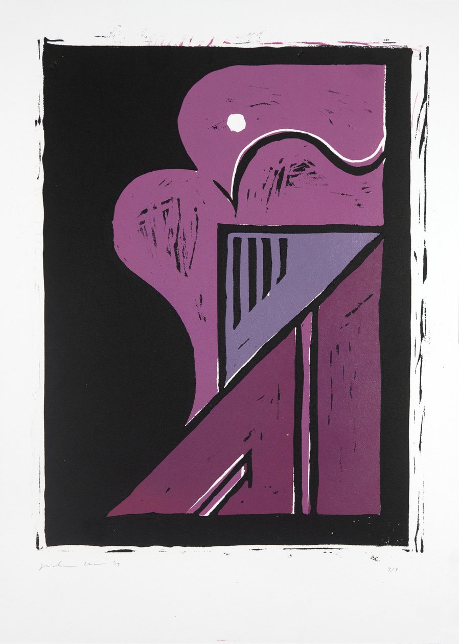 《芭蕾舞女演员肖像 N°2》，2019（油毡版画） 作者 吉尔赫姆·庞特斯（Guilherme Pontes）