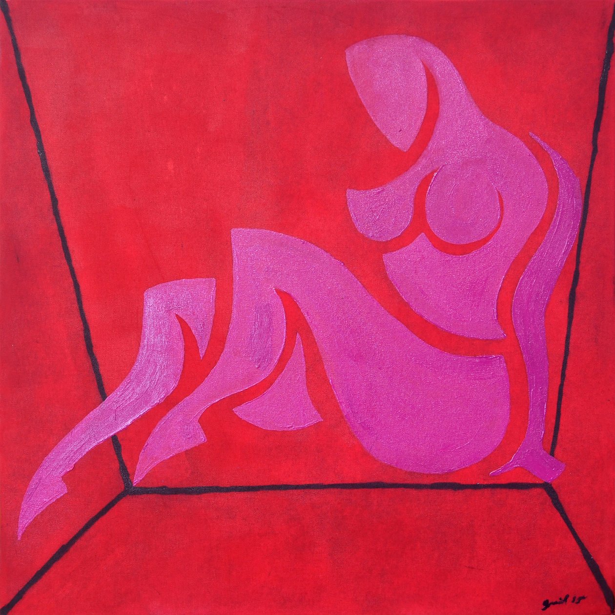 立体空间人物研究》，2015 年（布面油画） 作者 吉尔赫姆·庞特斯（Guilherme Pontes）