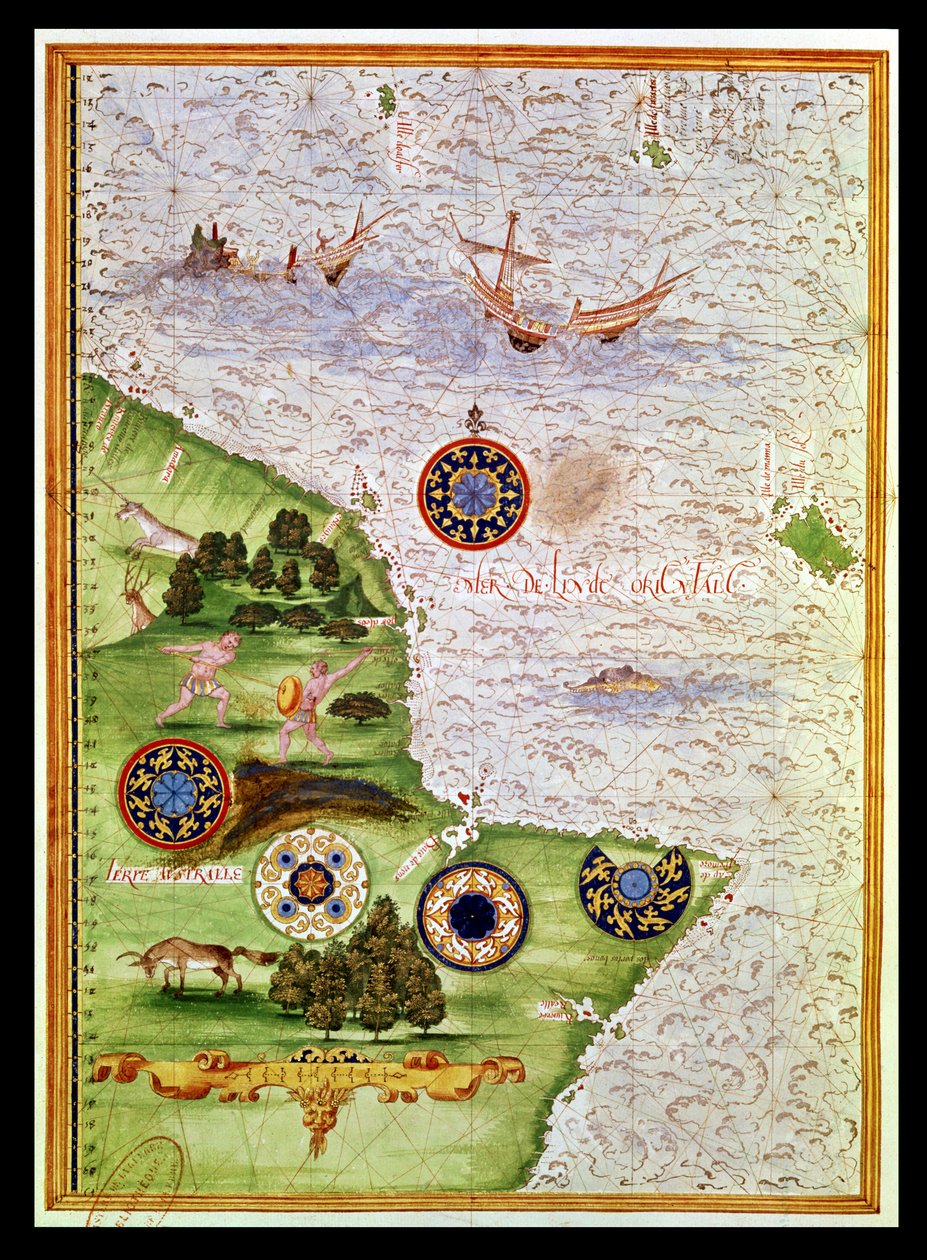 Fol.41v澳大利亚地图，来自&39;Cosmographie Universelle&39;，1555 作者 Guillaume Le Testu