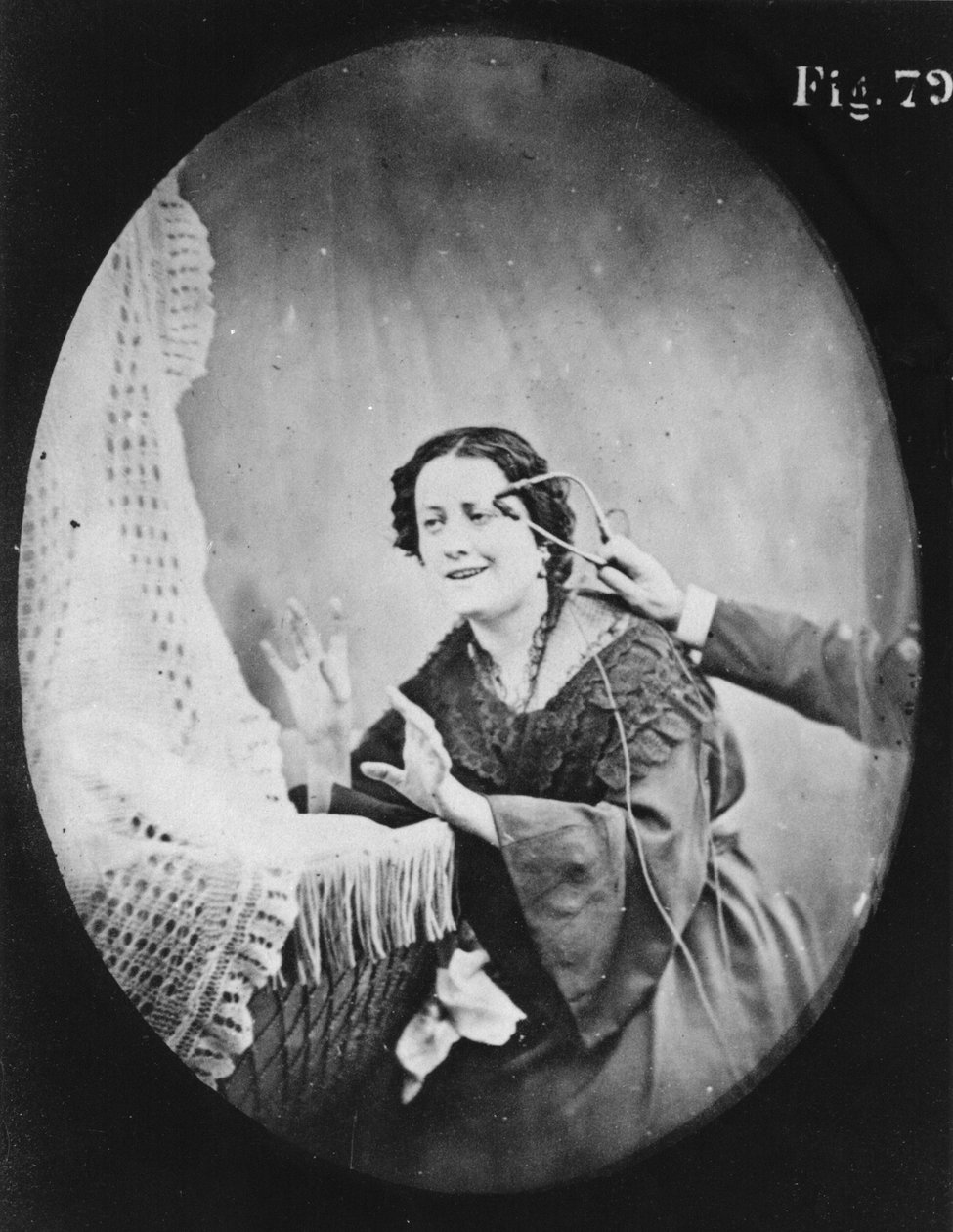 来自Duchenne de Boulogne的“人体生理学机制或电生理学分析”，1876年出版的巴黎妇女的地貌检查 作者 纪尧姆·本杰明·阿曼德·杜兴·德·布洛涅