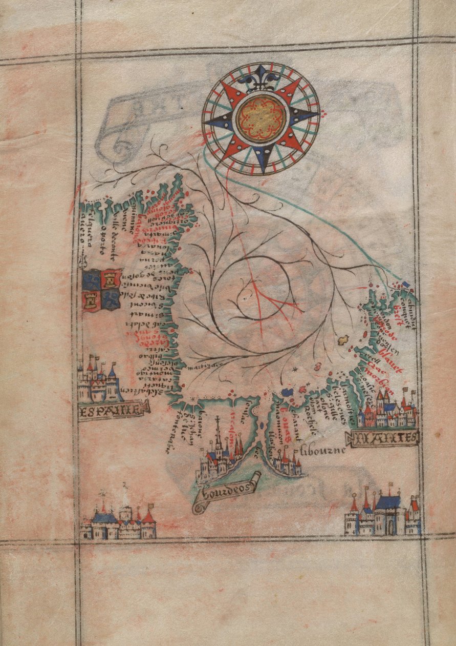 纪尧姆-布鲁松（1540-1560 年）地图集中的比斯开湾 作者 纪尧姆·布鲁松