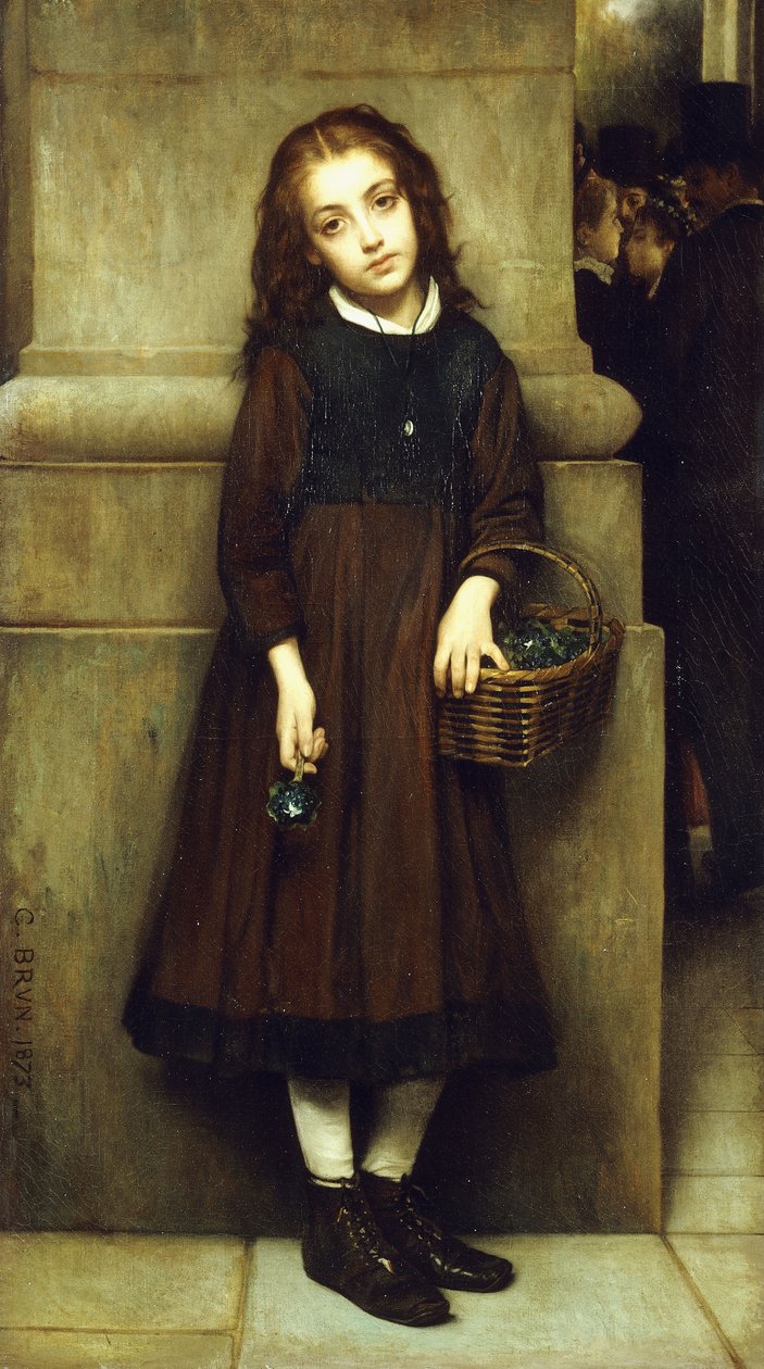 歌剧院外的花姑娘，1873年 作者 纪尧姆·查尔斯·布伦