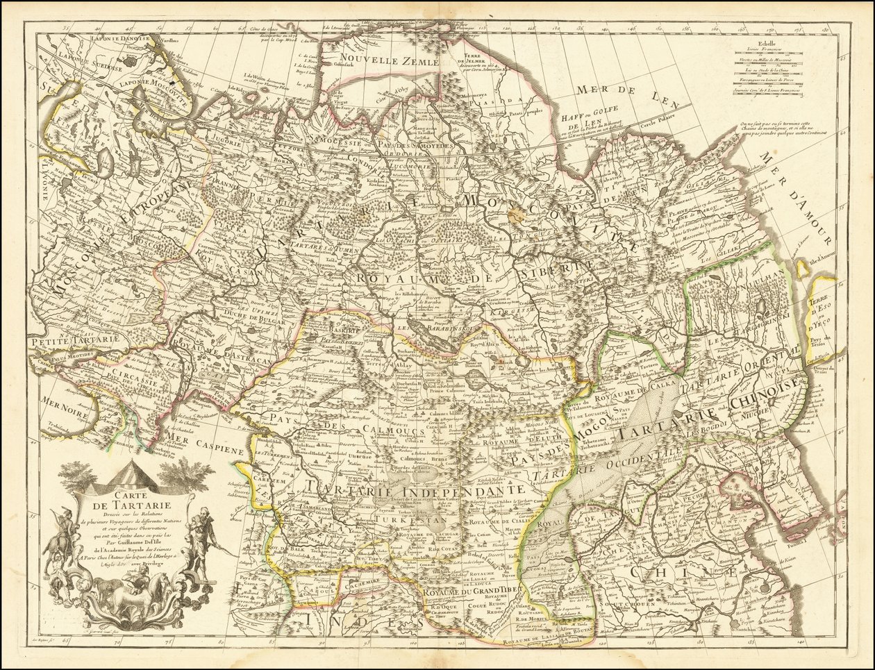 1706 年地图 - 鞑靼地图 作者 纪尧姆·德利斯（Guillaume Delisle）