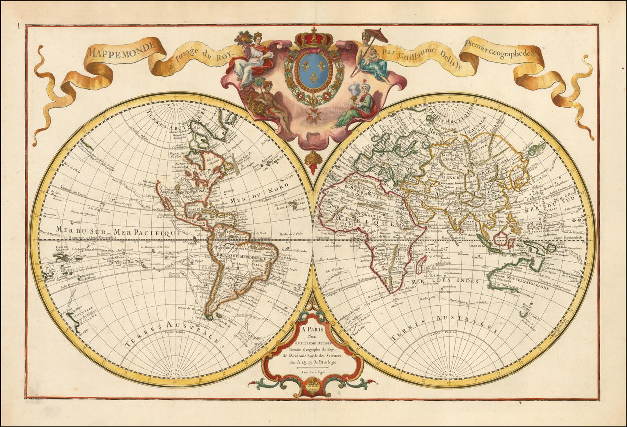 1720 年世界地图 - Mappemonde a l