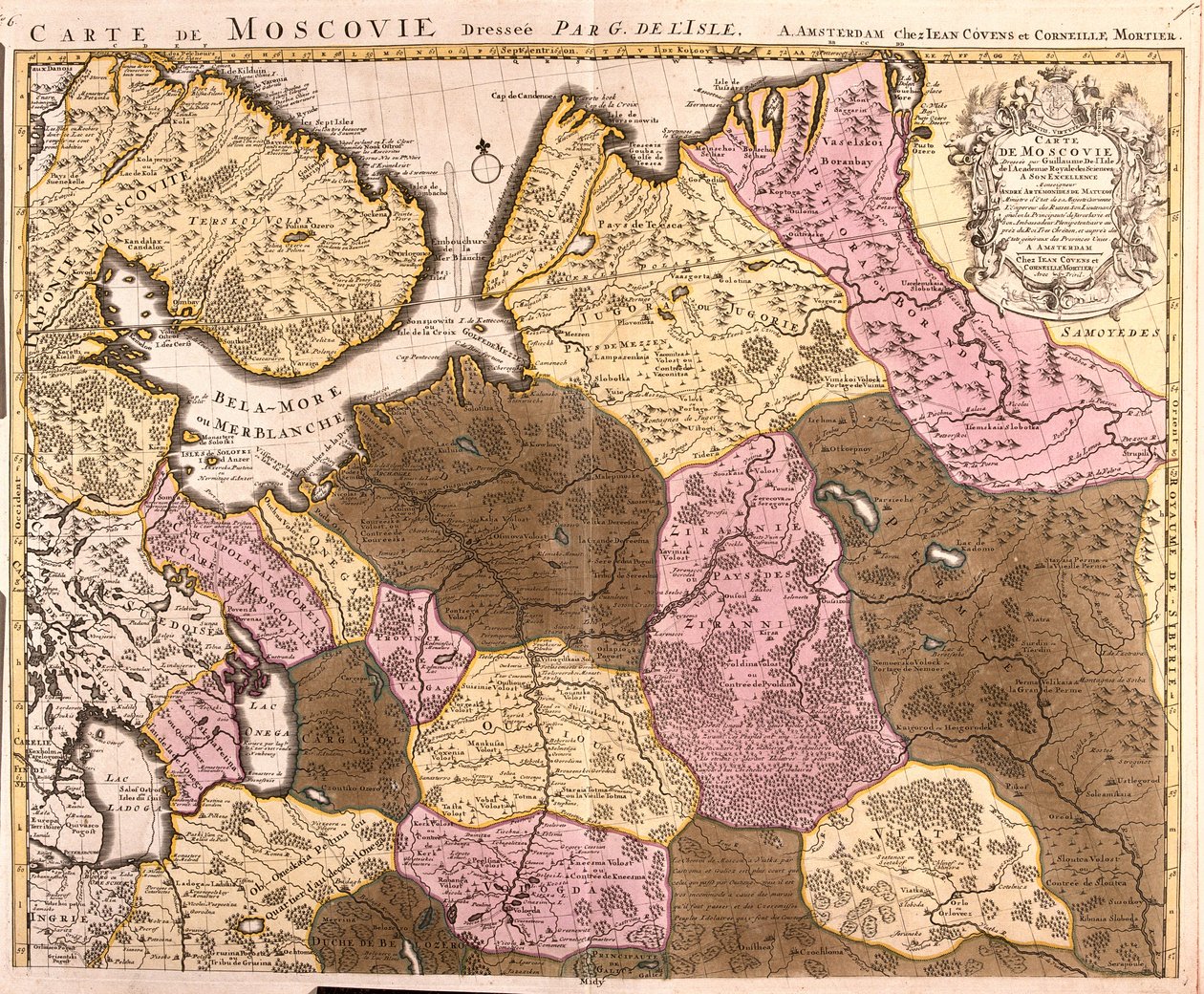 莫斯科大公国（俄罗斯）地图（蚀刻画 作者 纪尧姆·德利斯（Guillaume Delisle）
