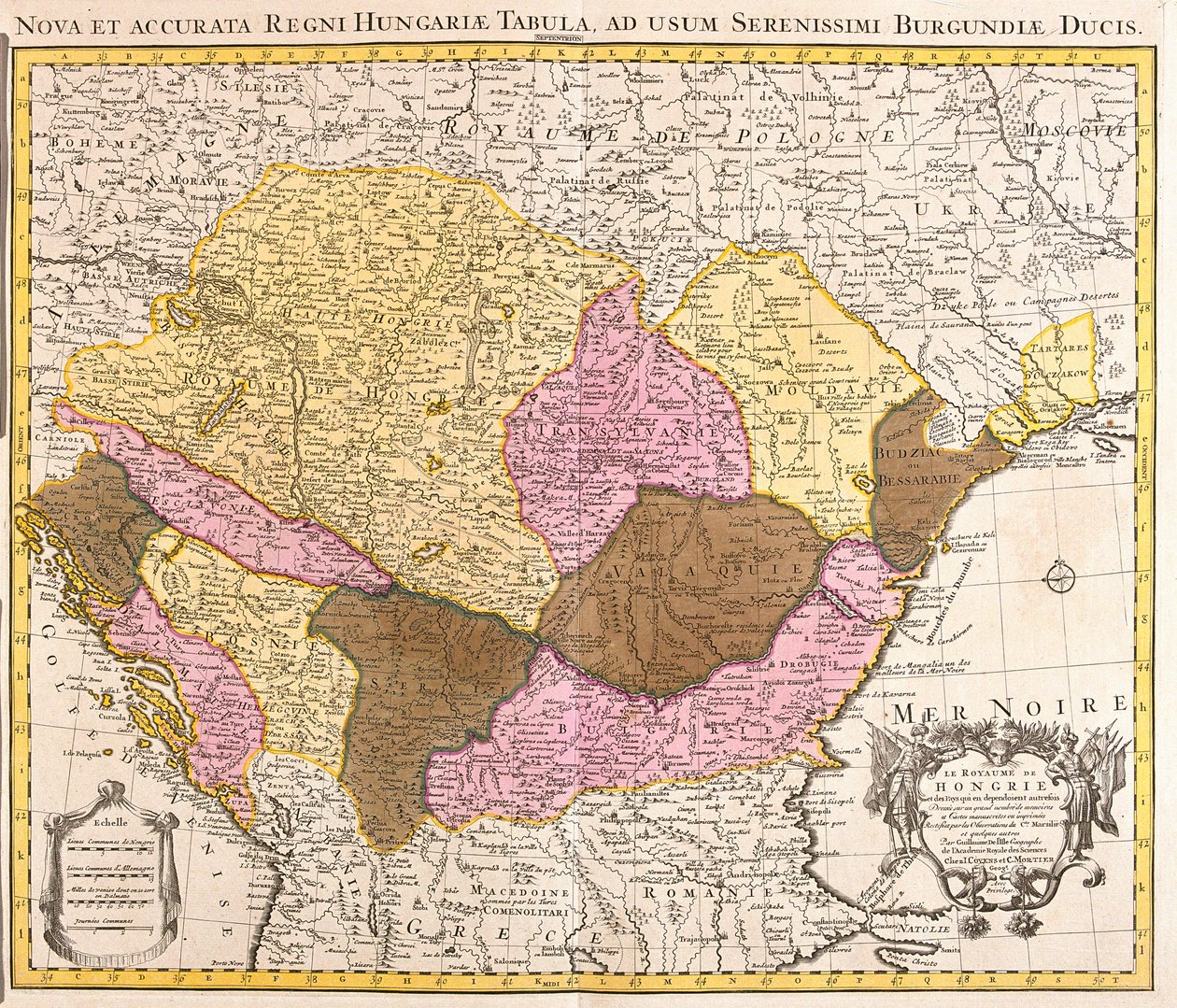 匈牙利王国地图（蚀刻版 作者 纪尧姆·德利斯（Guillaume Delisle）