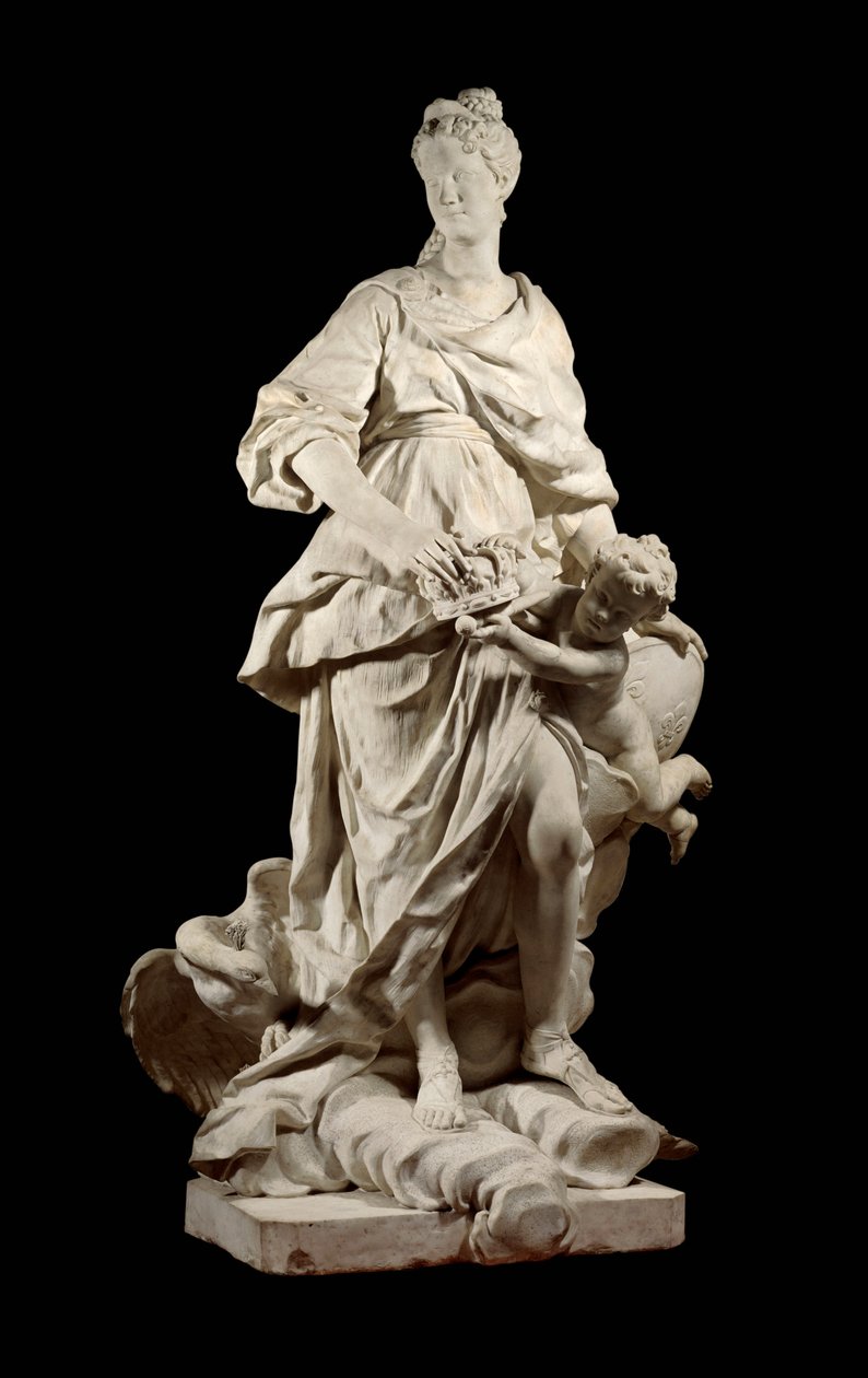 法国王后玛丽-莱辛斯卡（Leczinska，Lescszinka或Leszinka）（1703-1768）的肖像 朱农的法国王后 大理石雕塑，Guillaume Coustou（1677-1746） 1725年左右 巴黎，卢浮宫博物馆 作者 纪尧姆·库斯托