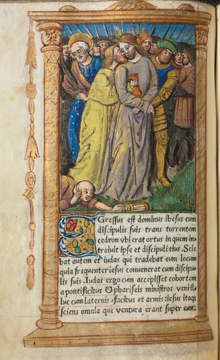 罗马小时使用印刷本：fol 20v，基督在客西马尼岛，1510年。 作者 Guillaume Le Rouge