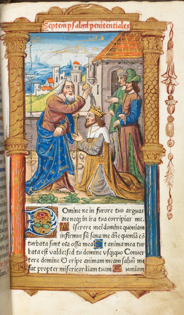 罗马的小时使用印刷书：fol。 65r，大卫和塞缪尔，1510年。 作者 Guillaume Le Rouge